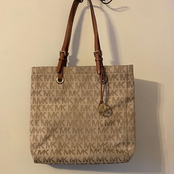 Michael Kors Beige and Brown Logo Tote - Picture 2 of 7